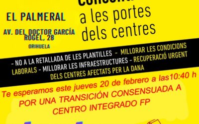 Orihuela se moviliza: doble protesta educativa contra recortes y la conversión de El Palmeral en Centro Integrado de FP